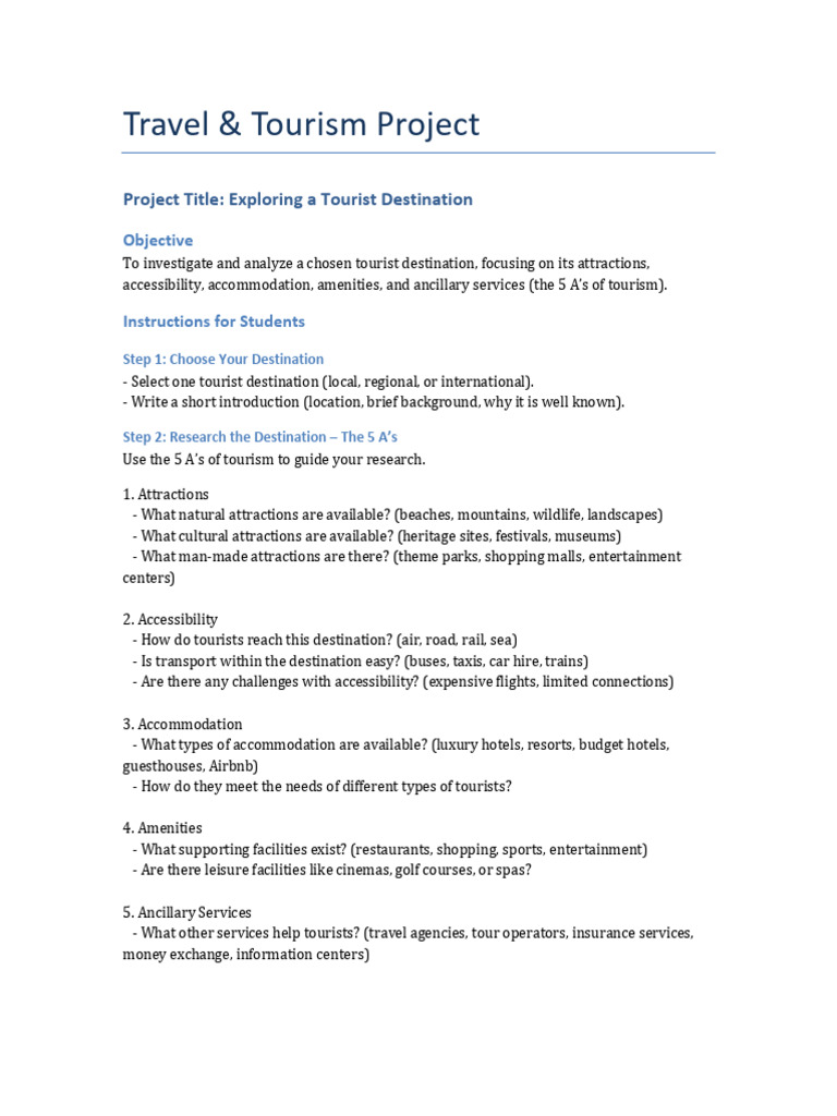 Analyzing Tourist Destinations: The 5 A's | PDF | Tourism | Resort