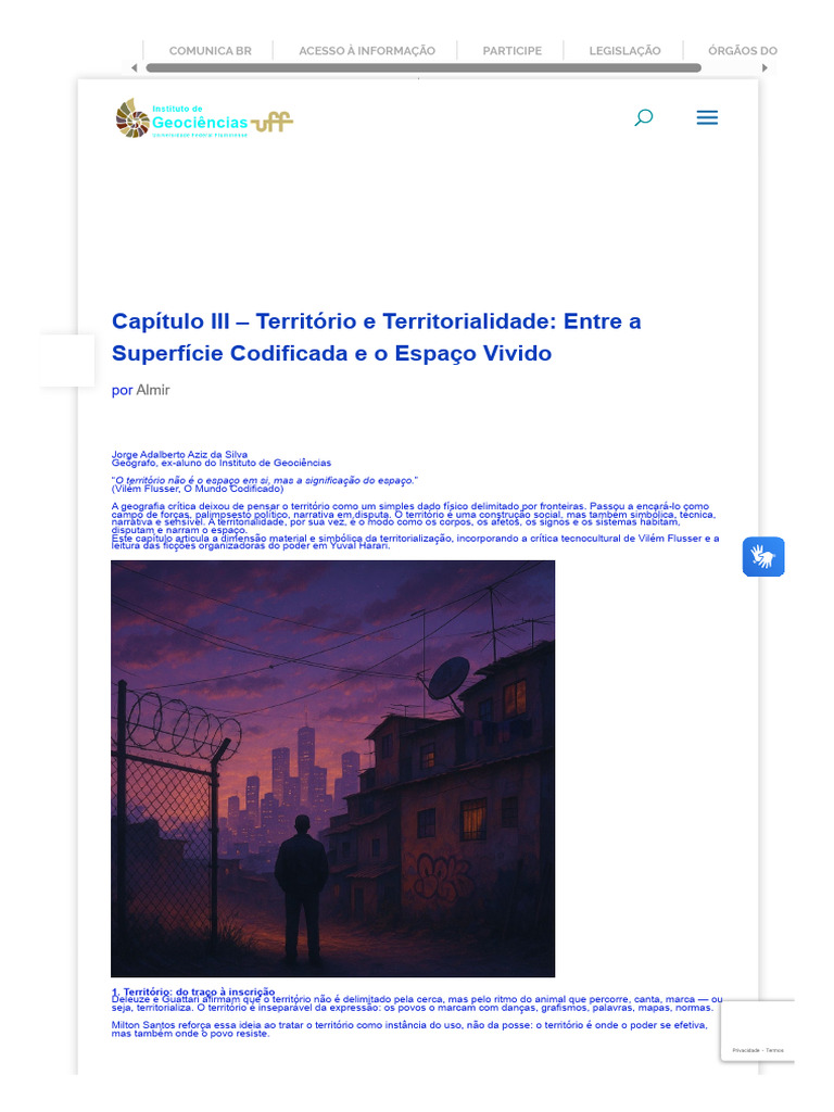 Território e Espaço Vivido: Uma Análise | PDF | Geografia | Educação em ...
