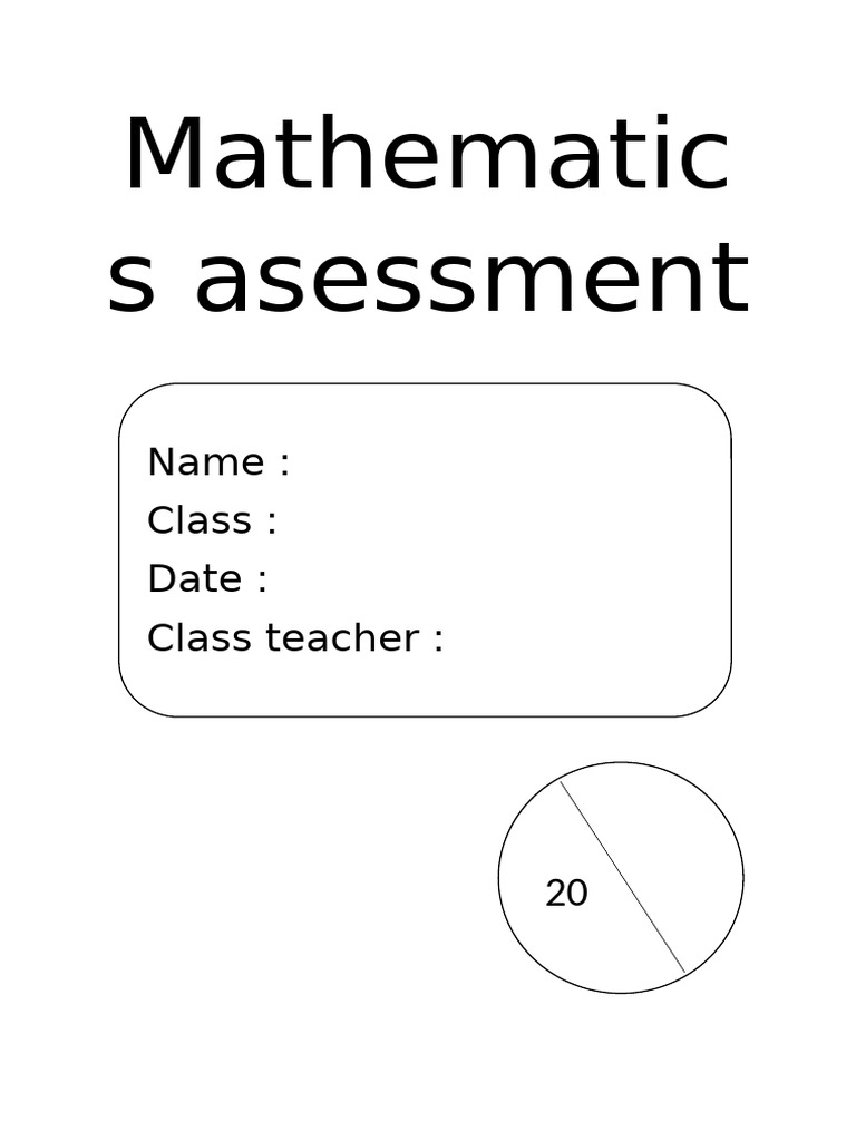 Mathematics Assesment Jk5 | PDF