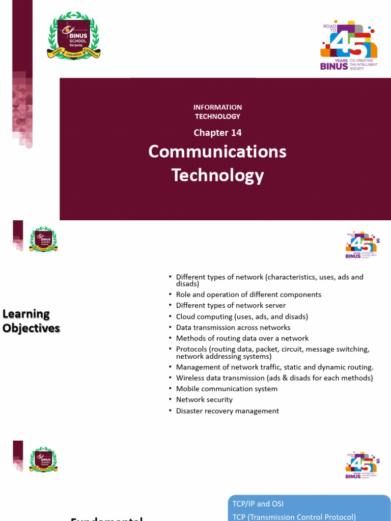 Communications Technology Overview | PDF | Computer Network | Osi Model