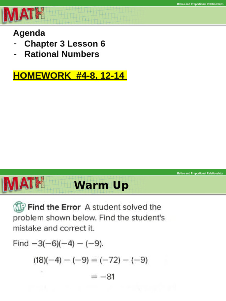 AM Chapter - 3 - Lesson - 6 - Presentation Notes | PDF | Ratio | Decimal