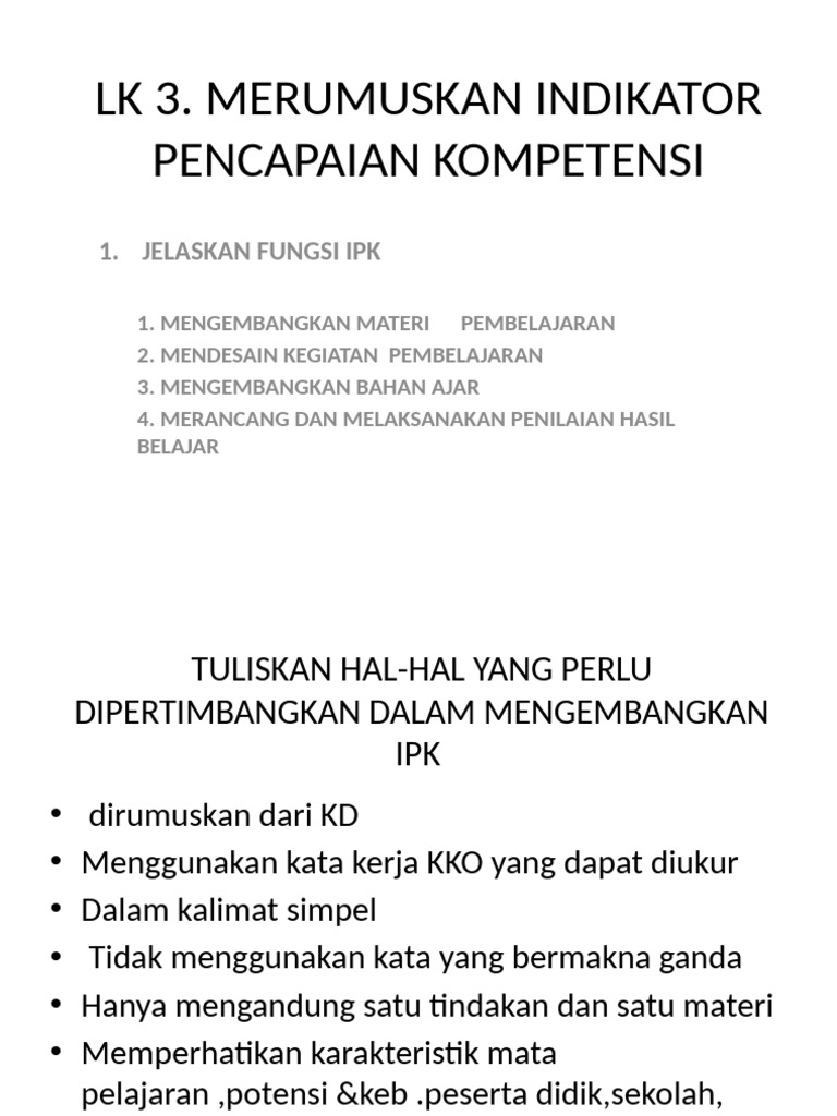 LK 3 Merumuskan Ipk | PDF