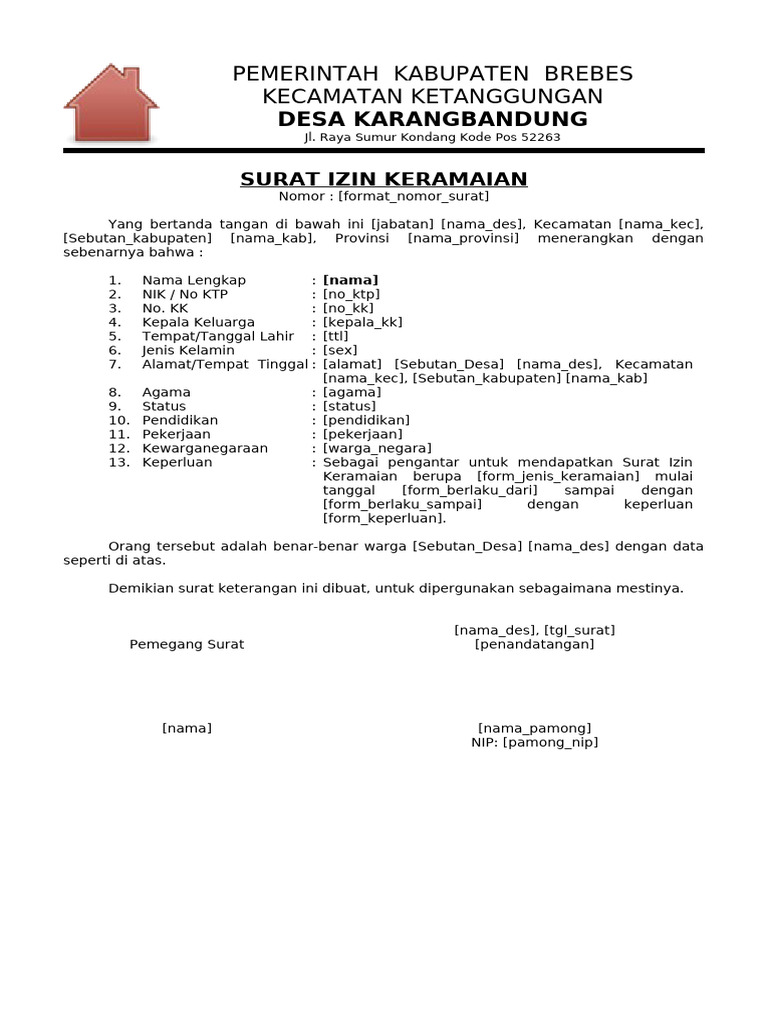 Surat Izin Keramaian | PDF
