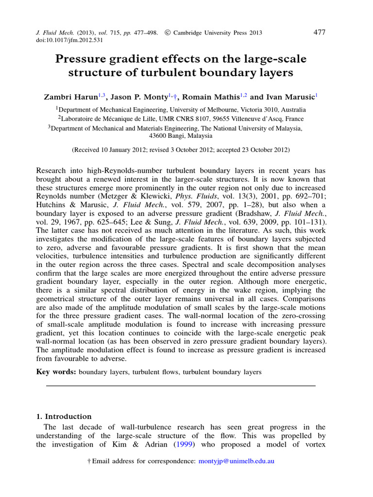 Turbulent Boundary Layers and Pressure Gradients | PDF | Boundary Layer ...