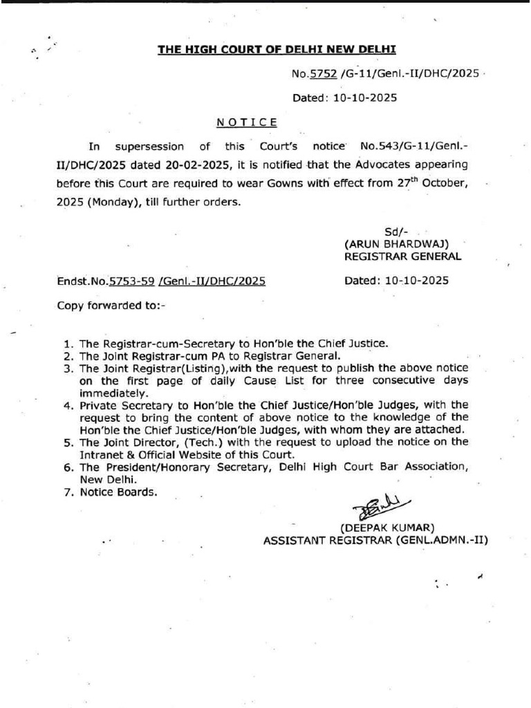 Delhi High Court Notice | PDF