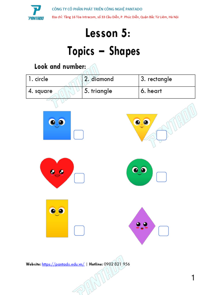 (HW) Lesson 5 - Topics - Shapes | PDF