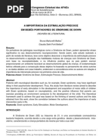 A Import an CIA Da Estimulacao Precoce Em Bebes Port Adores de Sindrome de Down