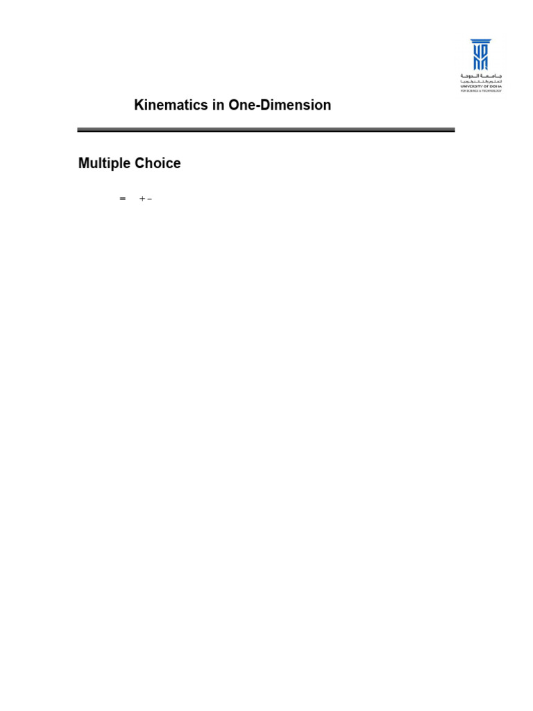 PHYS1020 Kinematics Worksheet | PDF | Acceleration | Velocity