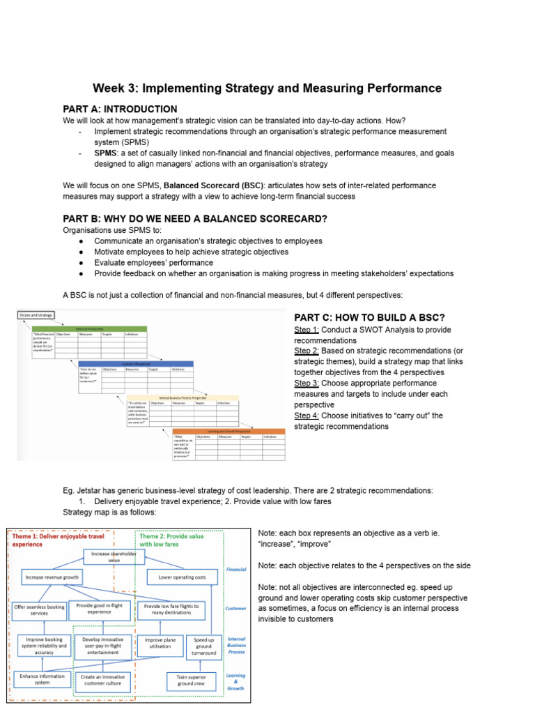 Building a Balanced Scorecard Strategy | PDF | Business Economics ...