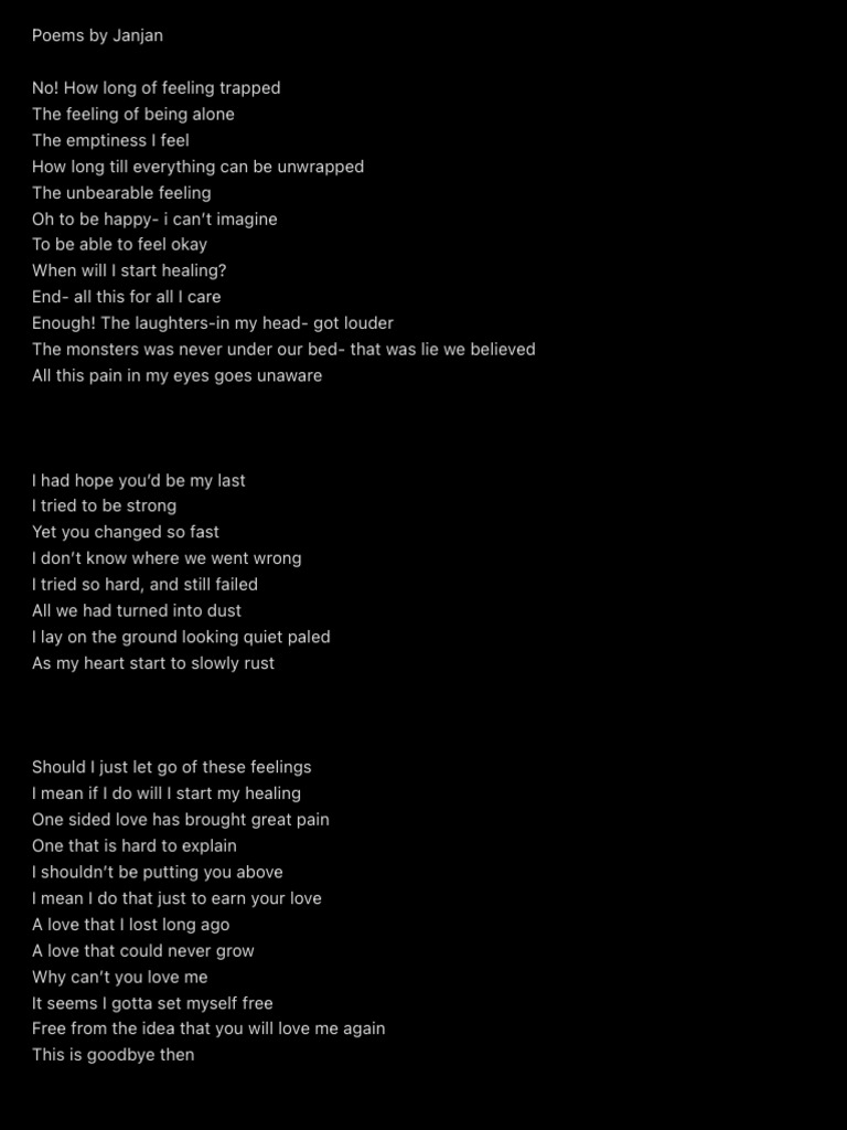 Poems by Janjan | PDF | Psychology | Psychological Concepts