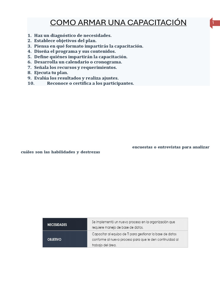 Cómo Crear un Plan de Capacitación Efectivo | PDF | Presupuesto