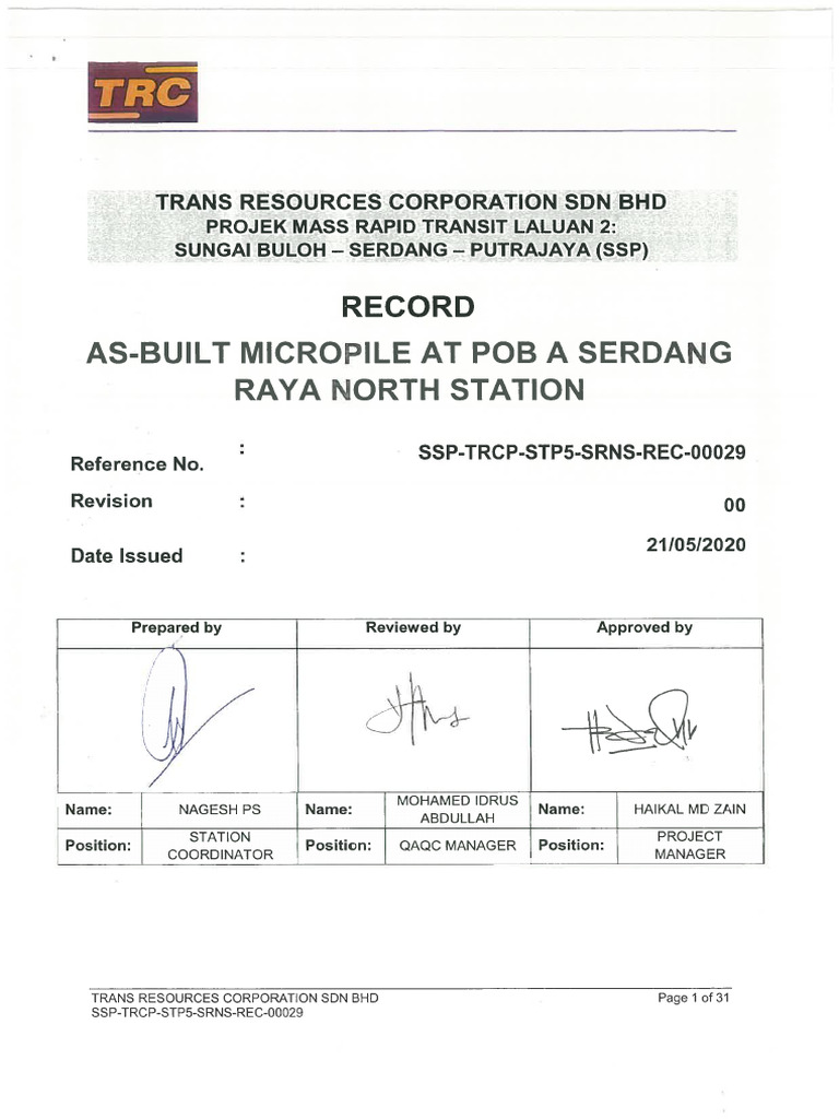 SSP TRCP Stp5 Srns Rec 00029 Rev.00 Srus Pob A | PDF