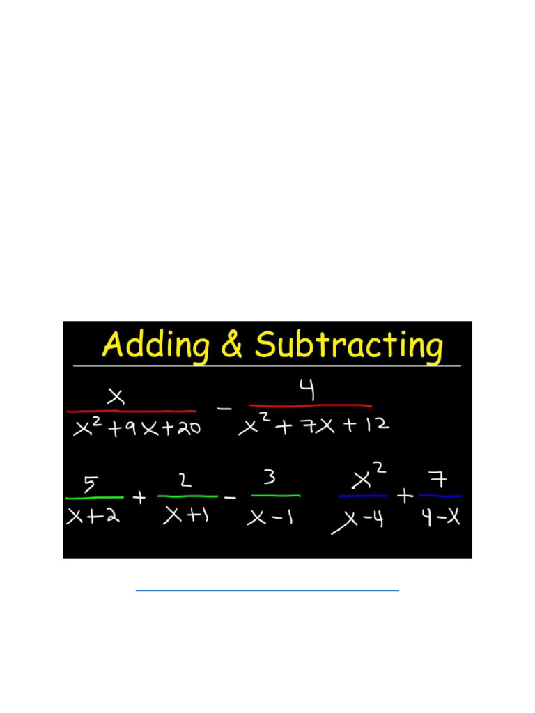 Adding and Subtracting Rational Expressions | PDF | Polynomial ...