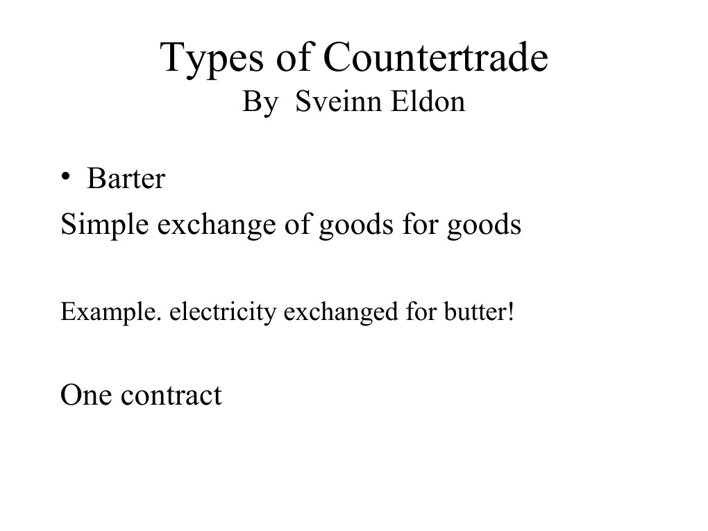 Types of Counter Trade | PDF | Finance & Money Management | Law