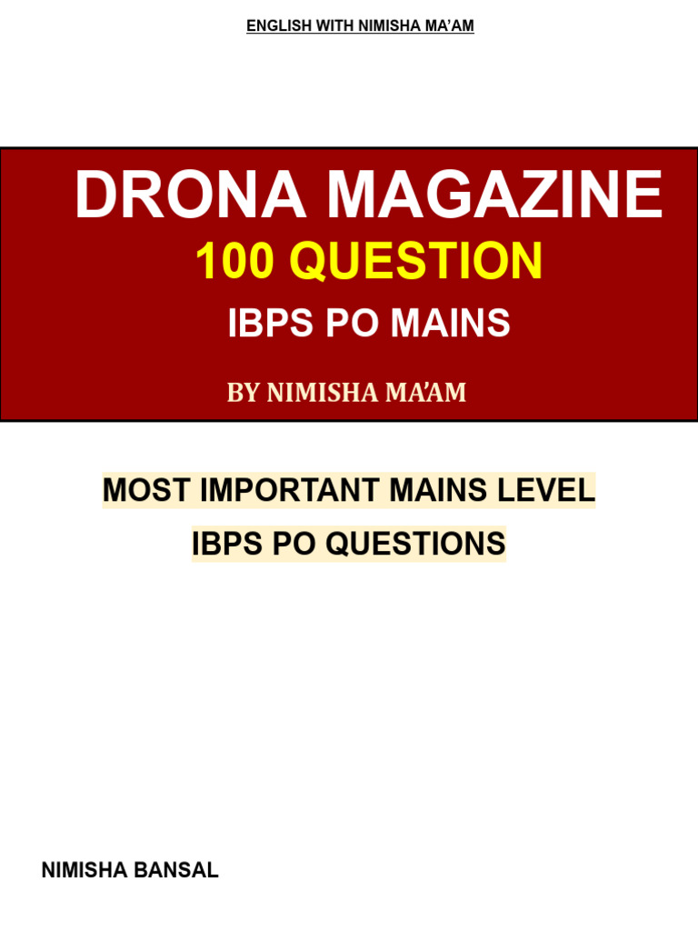 IBPS PO Mains Level English Questions | PDF | Taxes | Fiji