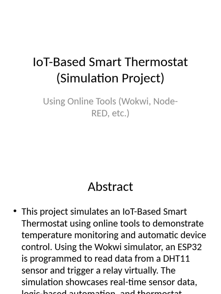IoT Smart Thermostat Simulation Project | PDF