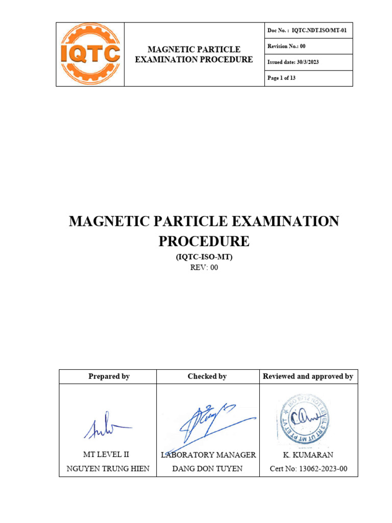Magnetic Particle Examination Guide | PDF | Nondestructive Testing ...