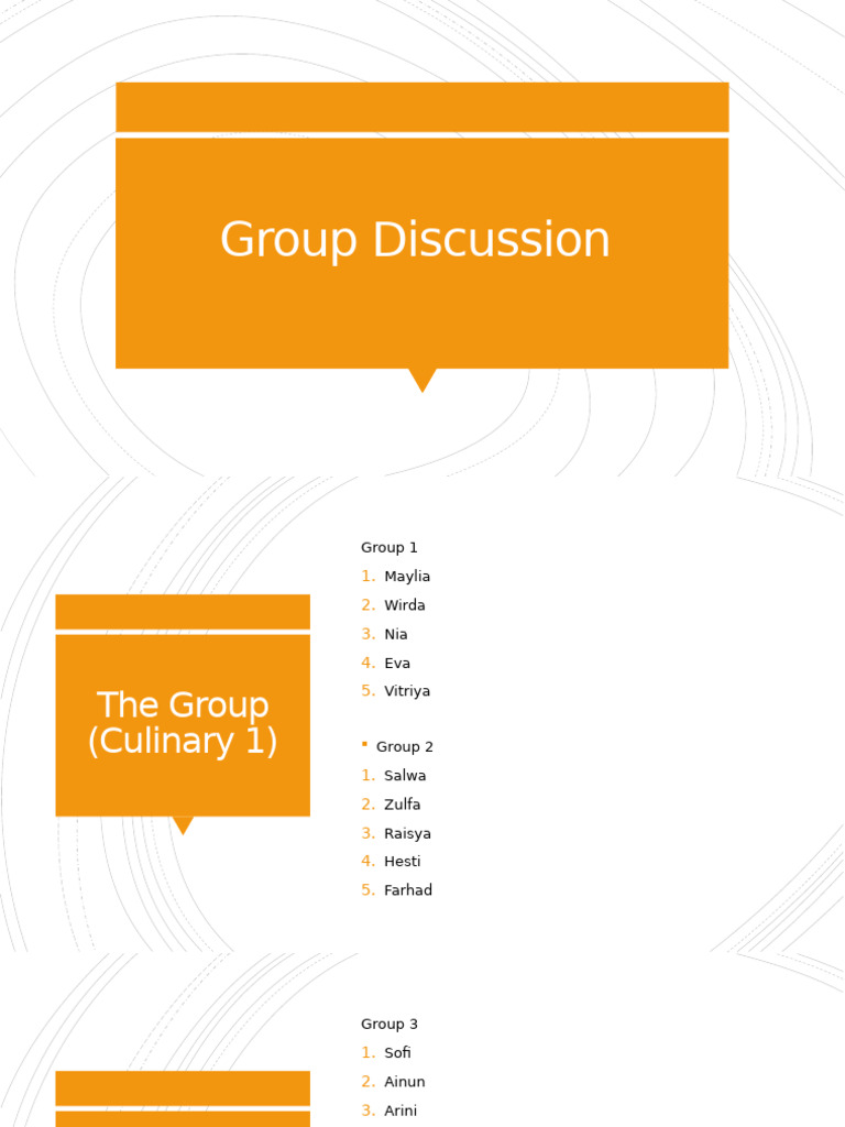 Culinary Group Discussion Guidelines | PDF