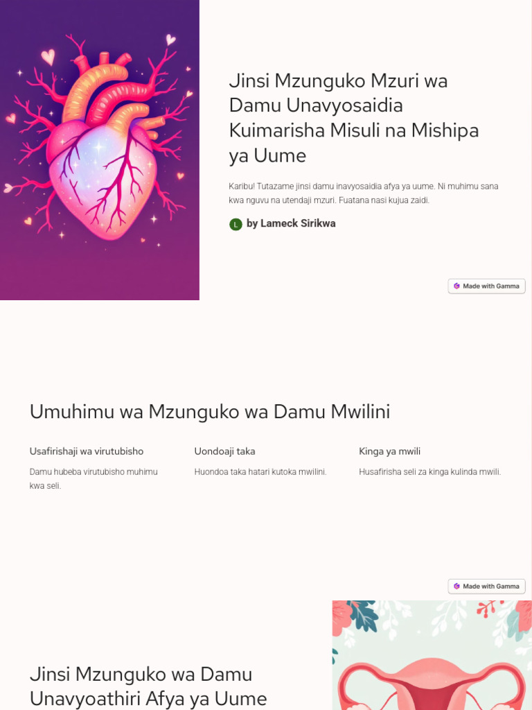 Jinsi Mzunguko Mzuri Wa Damu Unavyosaidia Kuimarisha Misuli Na Mishipa ...