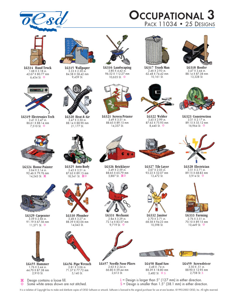 Occupational Designs Pack 11034 | PDF