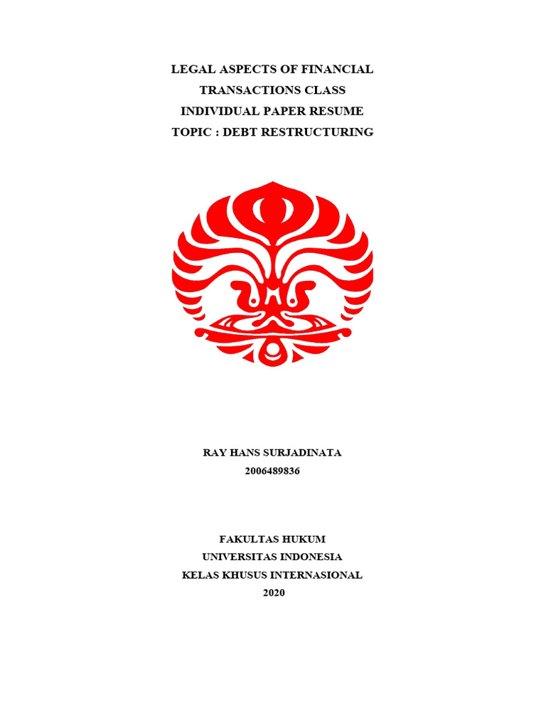 Debt Restructuring in Indonesian Law | PDF | Bankruptcy | Debtor