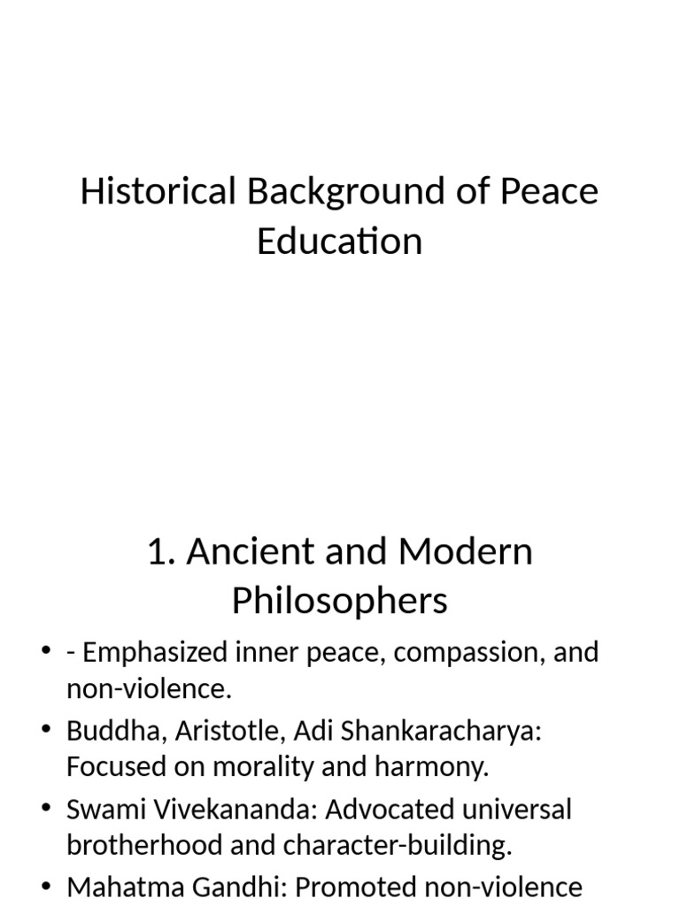 Peace Education Presentation With Importance | PDF