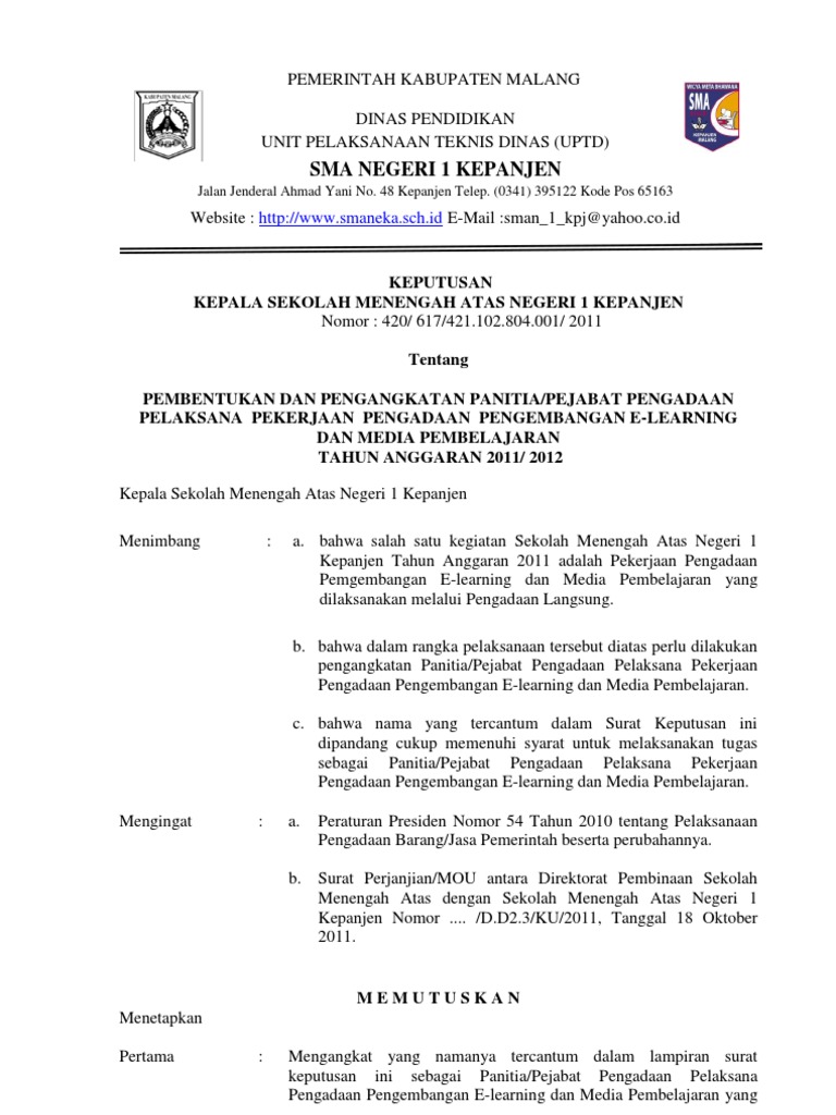 Contoh Sk Panitia Bimtek IlmuSosial.id