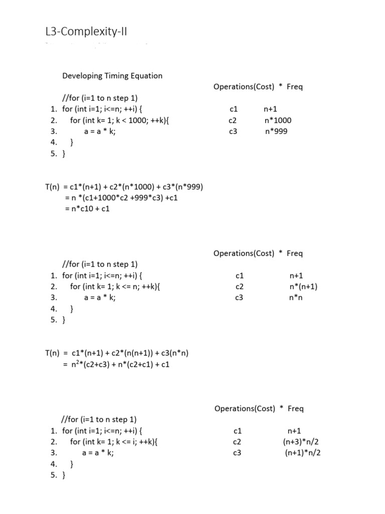 L3 ComplexityII | PDF