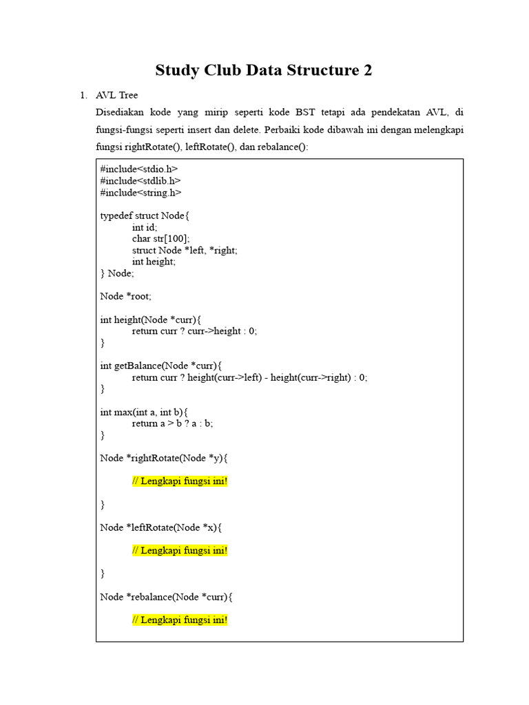 Study Club Data Structure 2 | PDF