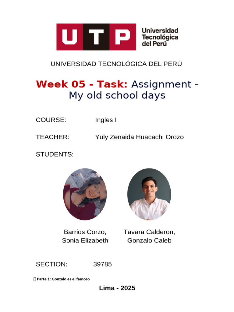 Week 05 Task Assignment My Old School Days | PDF