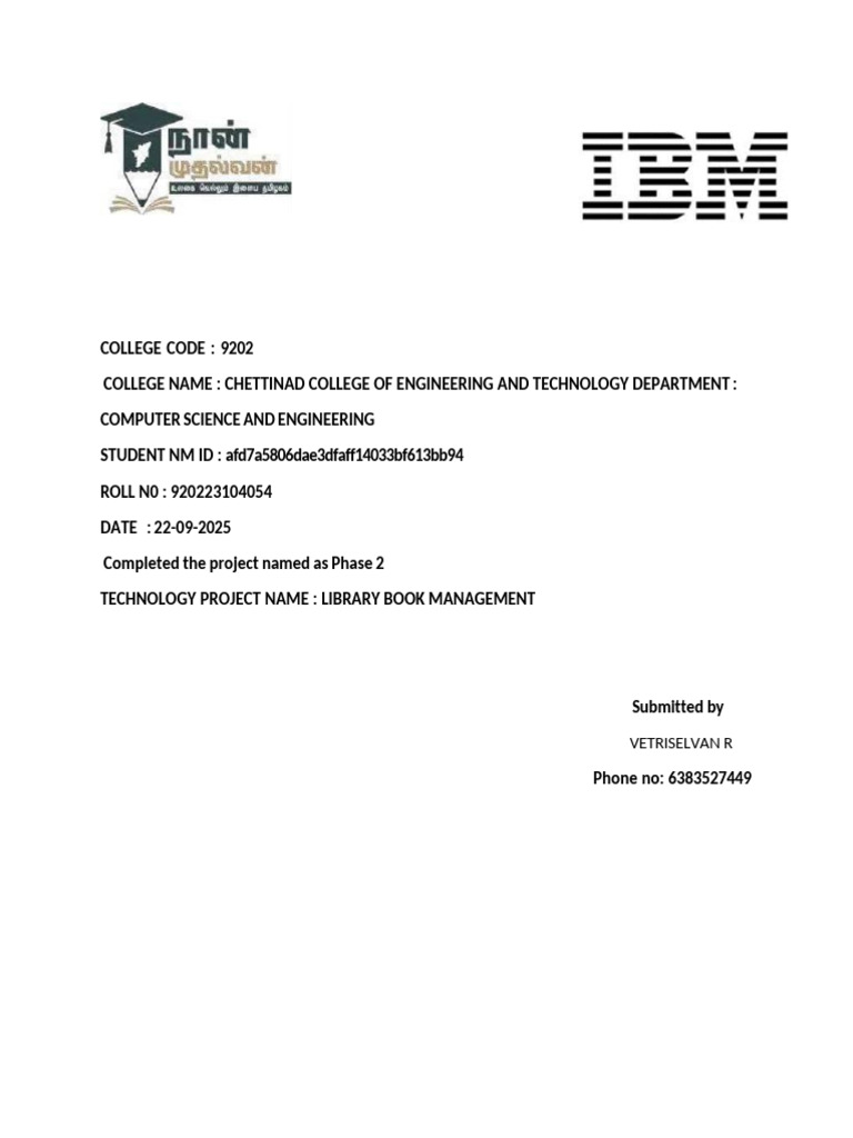 Library Book Management System Project | PDF | User Interface | Databases