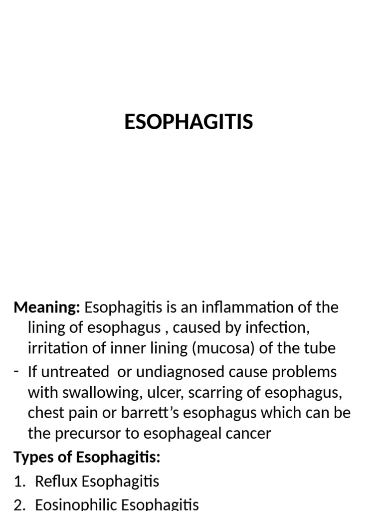 Esophagitis | PDF | Esophagus | Gastroesophageal Reflux Disease