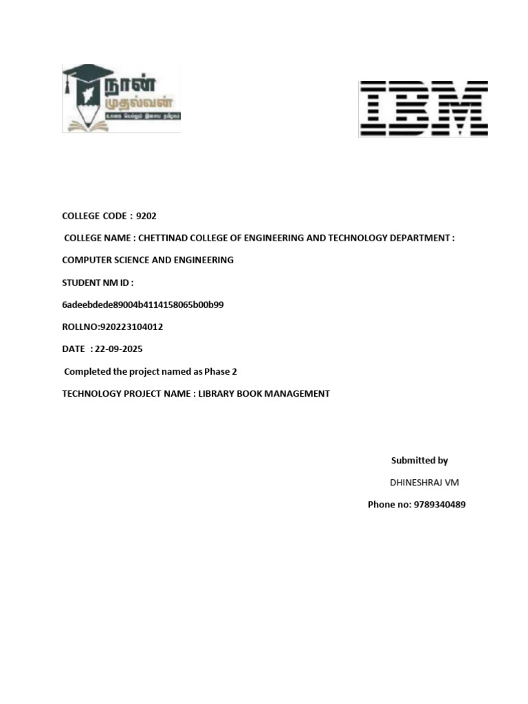 Library Book Management System Project | PDF | User Interface | Databases
