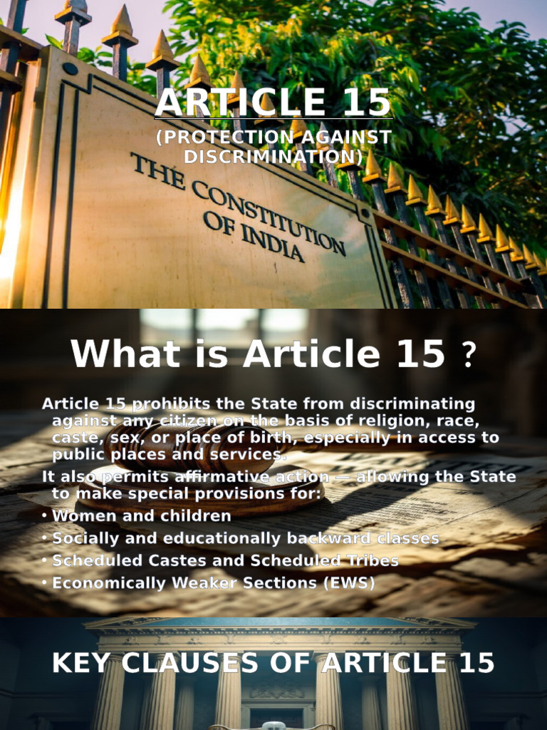 Article 15: Anti-Discrimination Laws | PDF
