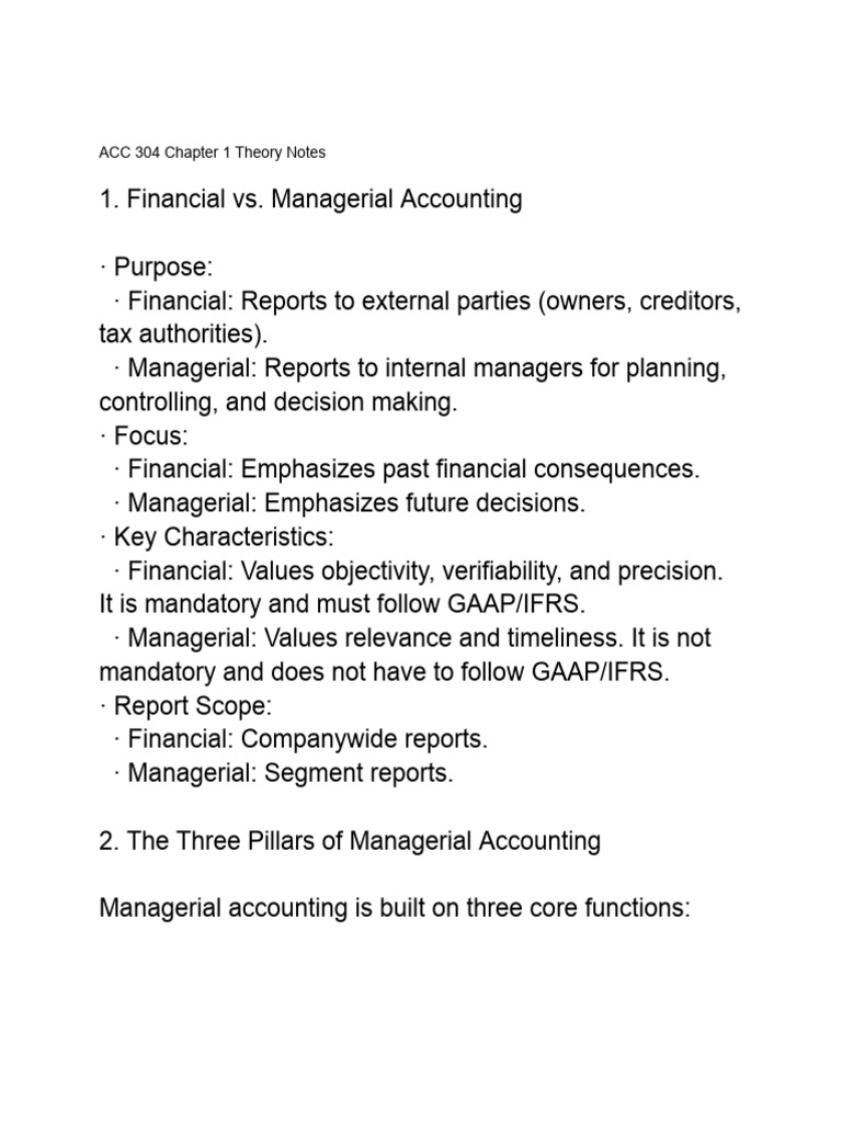 Financial vs. Managerial Accounting Guide | PDF | Cost | Management ...