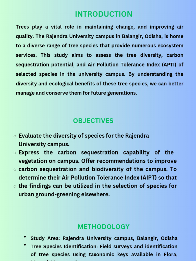 Tree Diversity and Air Quality in Odisha | PDF | Carbon Sequestration ...