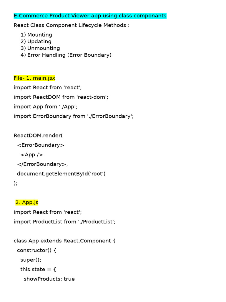 E-Commerce Product Viewer in React | PDF | Computer Engineering ...