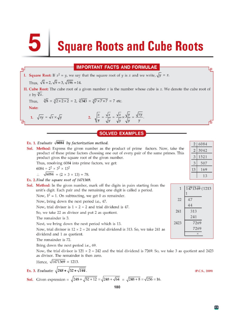 Square Root and Qube Roots | PDF