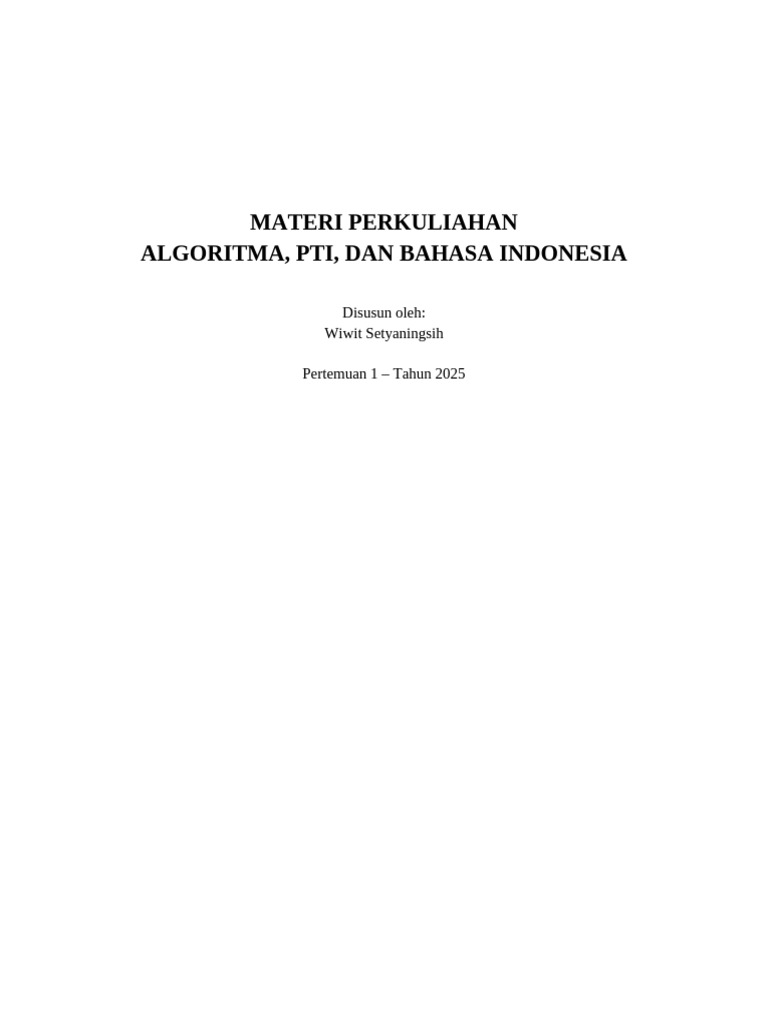 Materi Pertemuan 1 Wiwit Setyaningsih | PDF