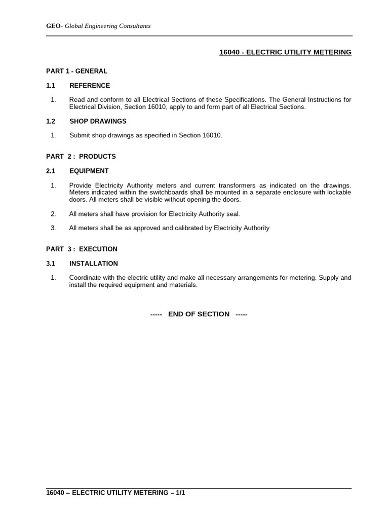 Electric Utility Metering | PDF