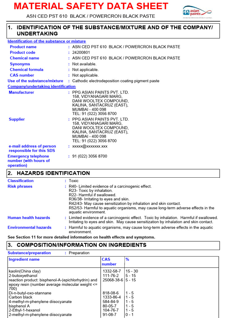 Chemical Safety Guidelines Document | PDF