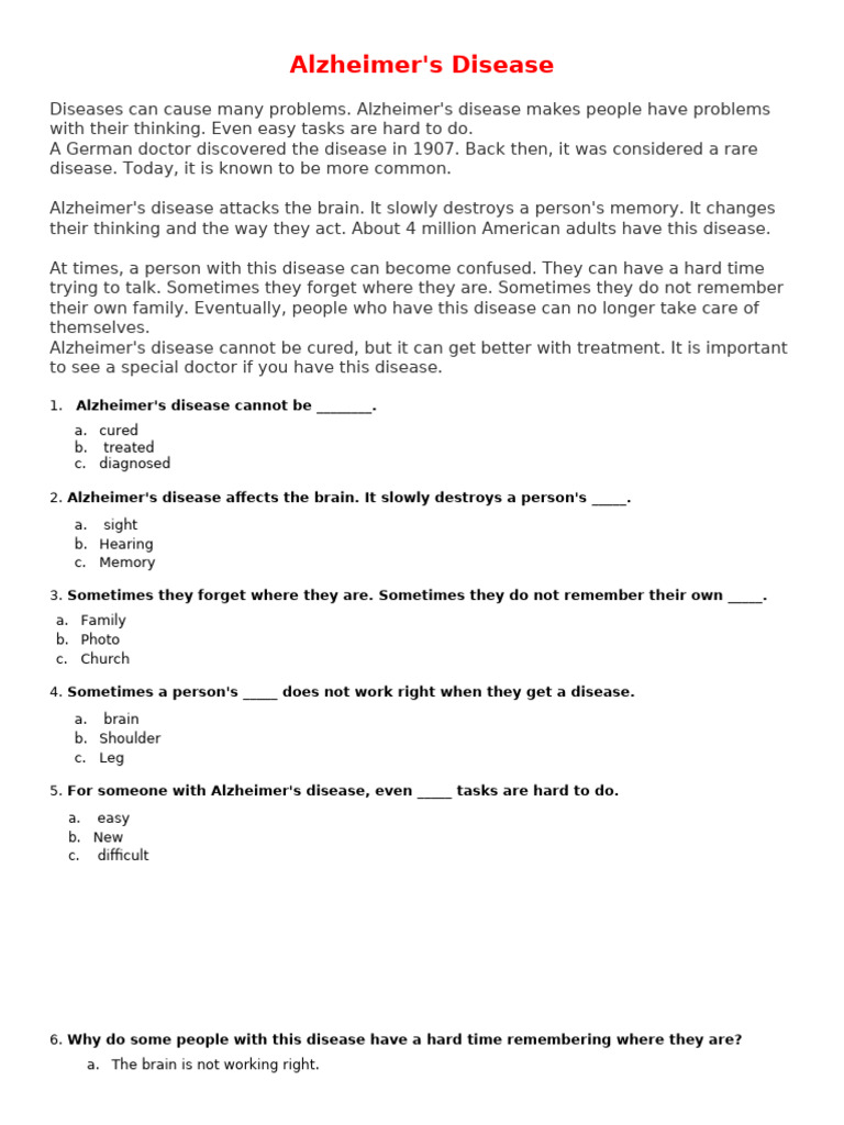 Understanding Alzheimer's Disease Basics | PDF | Alzheimer's Disease