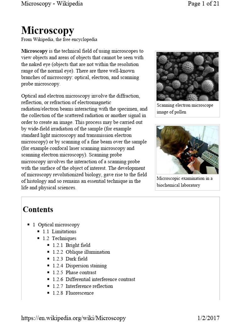 Overview of Microscopy Techniques | PDF | Microscopy | Confocal Microscopy