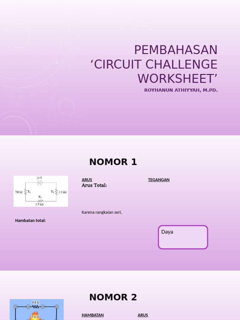 Pembahasan Circuit Challenge Worksheet' | PDF