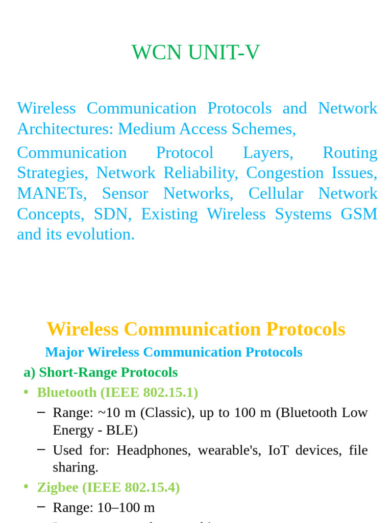 Wireless Communication Protocols Overview | PDF | Cellular Network ...