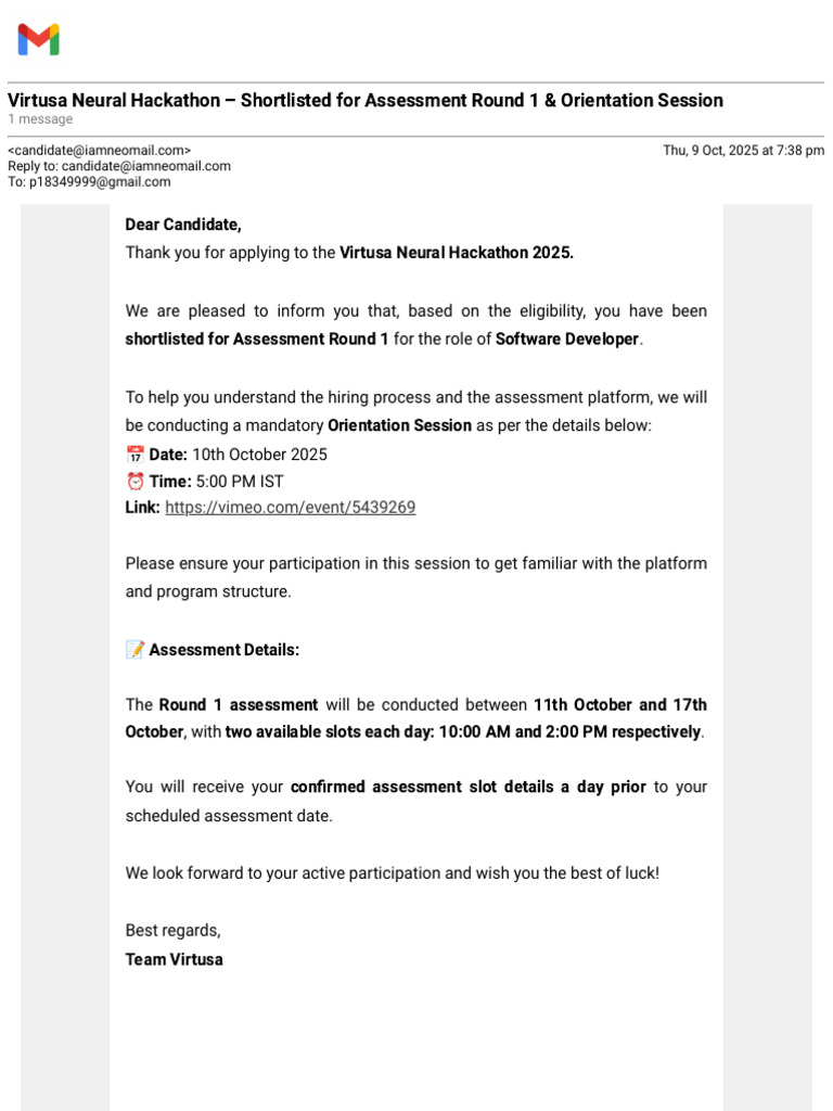 Virtusa Hackathon 2025: Assessment Round 1 | PDF