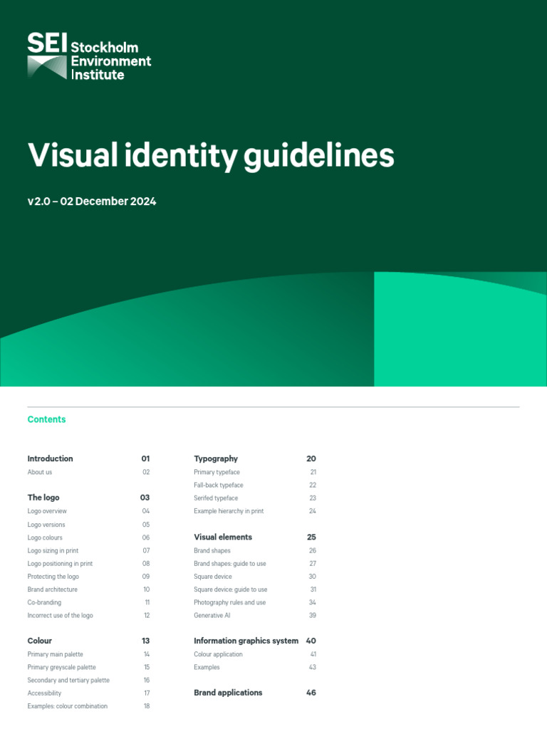 SEI Visual Identity Guidelines 2024 | PDF | Typefaces | Arial