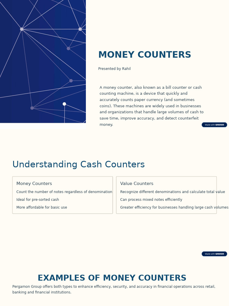 Money Counters: Types & Features Guide | PDF | Money | Authentication
