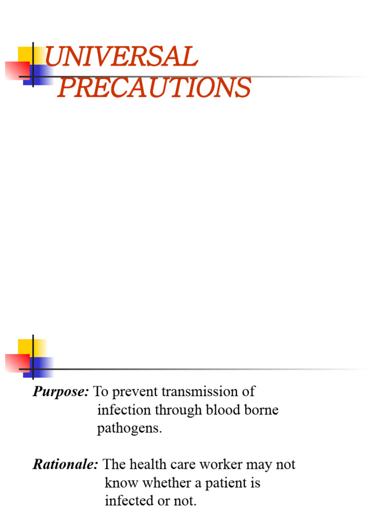 Universal Precautions for Infection Control | PDF | Infection | Medical ...