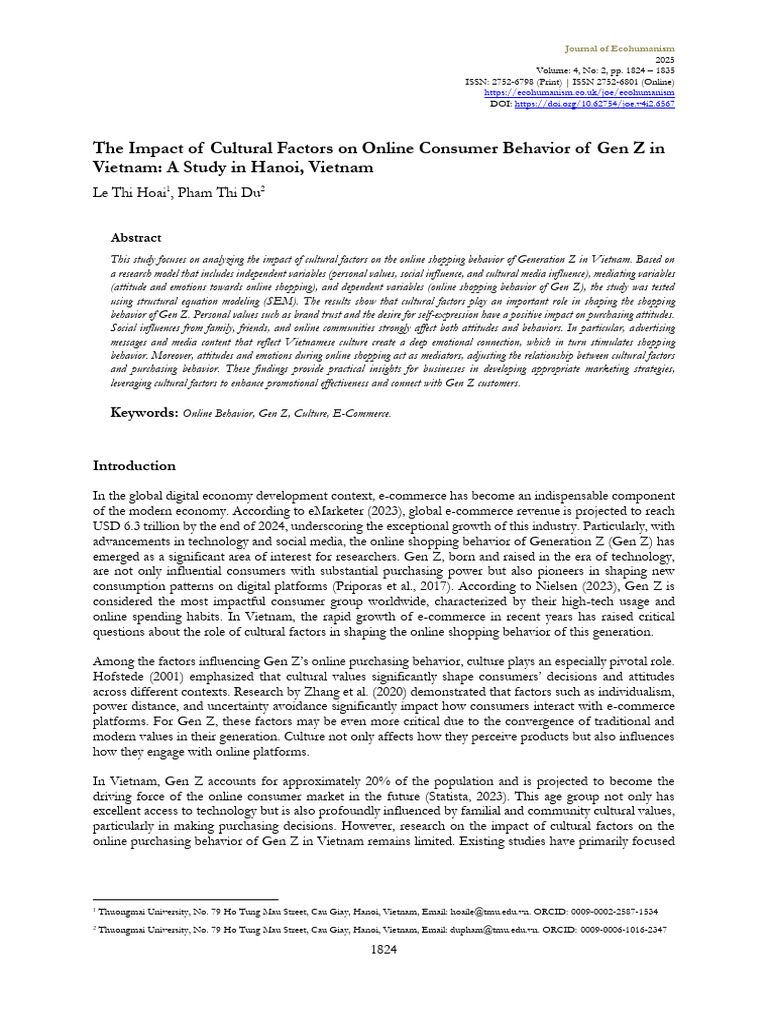Cultural Impact on Gen Z Online Shopping | PDF | Attitude (Psychology ...